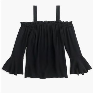 J.Crew Cold Shoulder 100% silk sheer